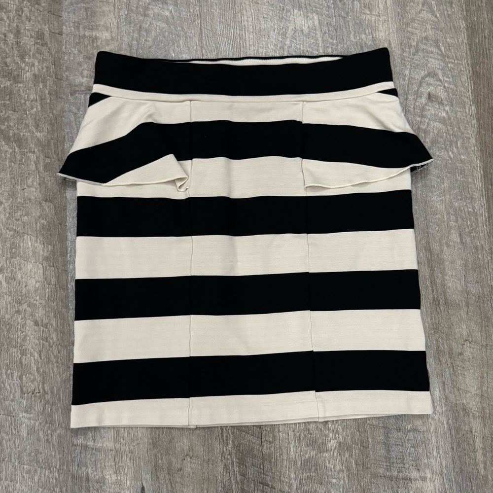 Kensie Peplum Stripe Mini Skirt Sz L